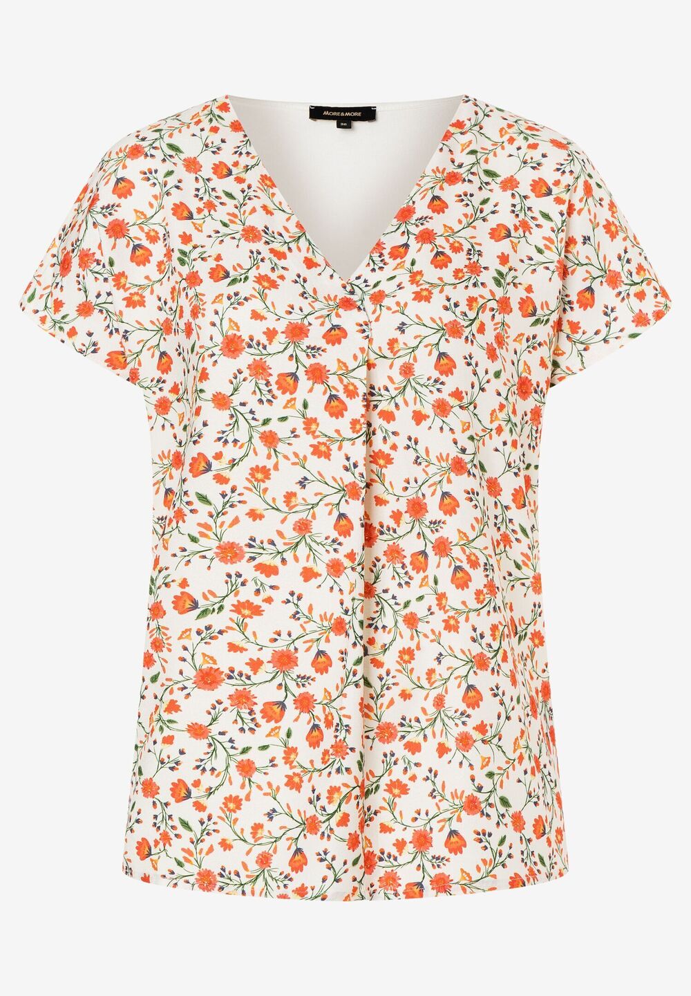 Blusenshirt, Flowerprint, Frühjahrs-Kollektion, ecru Frontansicht