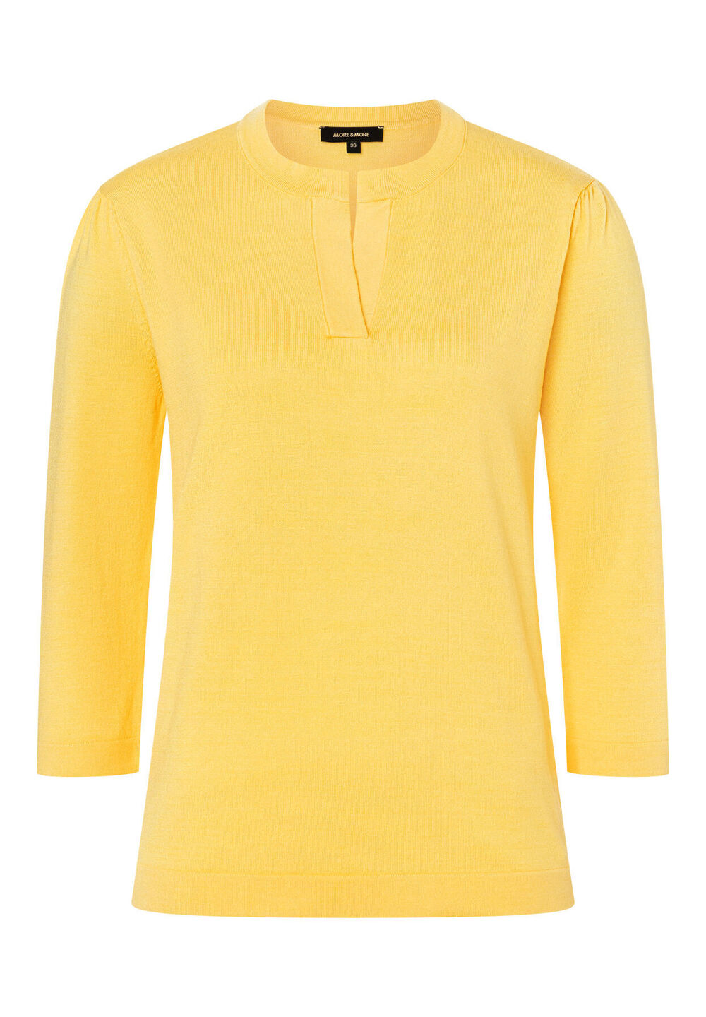 Feinstrick-Pullover, 3/4 Arm, daisy yellow, Frühjahrs-Kollektion, gelb Detailansicht 1