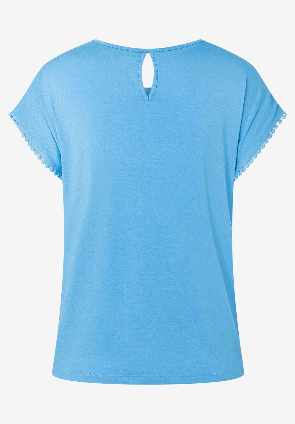 Blusenshirt mit Zierkante, happy blue, Sommer-Kollektion, blauRückansicht