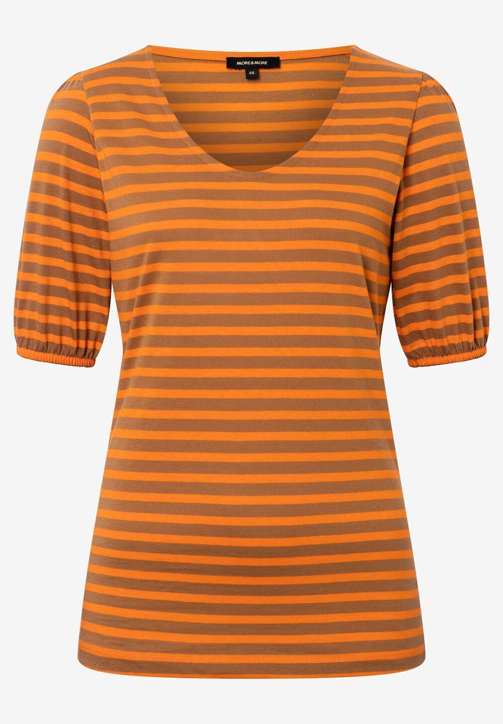 Streifenshirt, orange/nougat, Sommer-Kollektion, orange Detailansicht 2