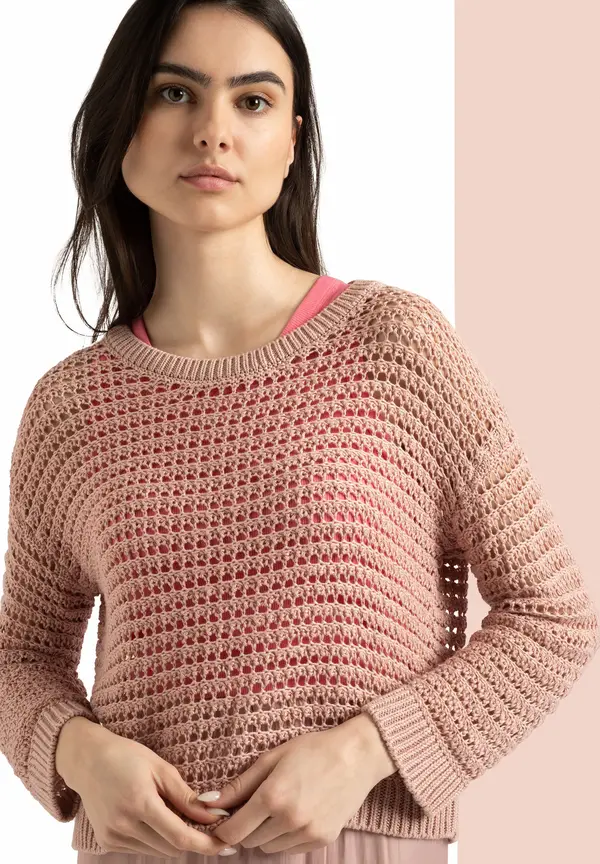 More & More Ajour Pullover, powder rose, Sommer-Kollektion