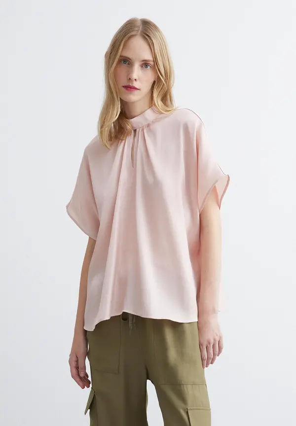 More & More schimmernde Bluse, powder rose, Sommer-Kollektion