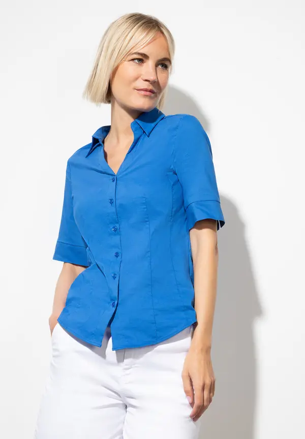 More & More Baumwoll/Stretch Bluse, magic blue, Sommer-Kollektion