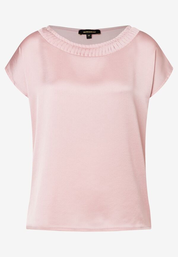 Shirt mit Satinfront, rose blush