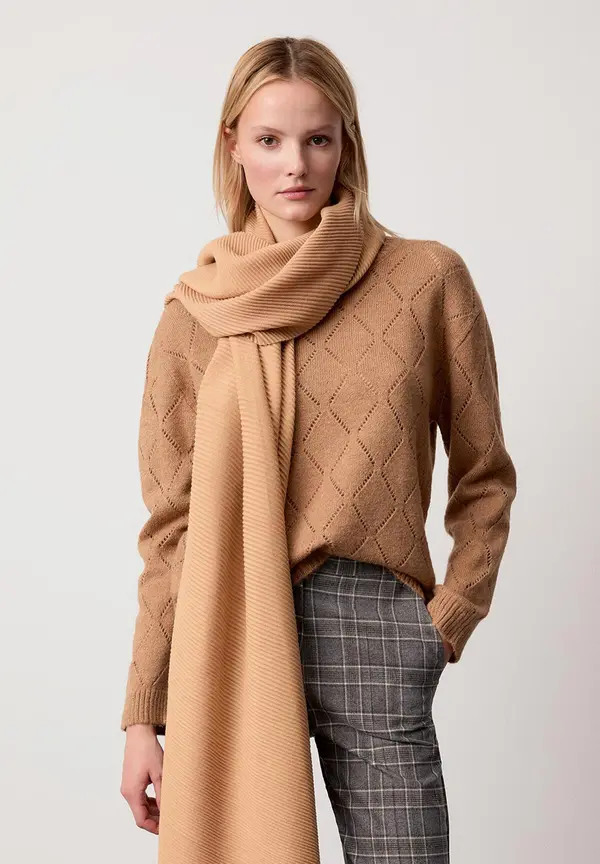 More & More Ajour-Pullover, beige macchiato, Herbst-Kollektion