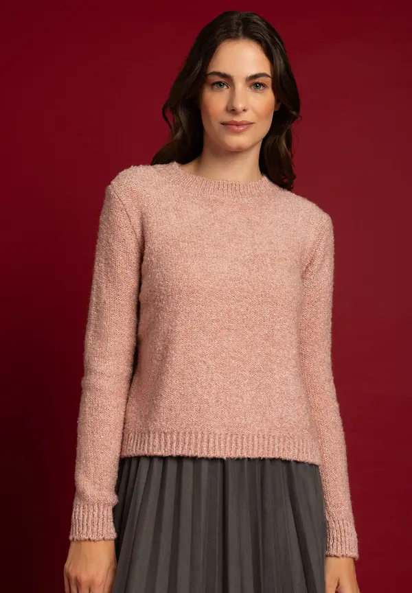 More & More Bouclé-Pullover, rose flush, Herbst-Kollektion