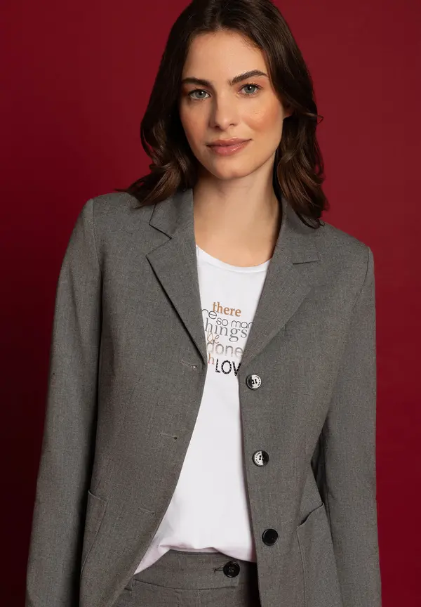 More & More Blazer, grau melange, Herbst-Kollektion