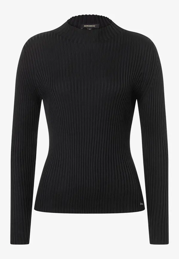 More & More Rippstrick-Pullover, schwarz, Herbst-Kollektion