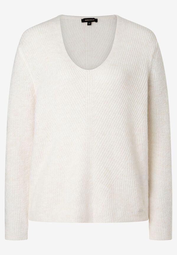 V-Neck Pullover, ecru, Herbst-Kollektion