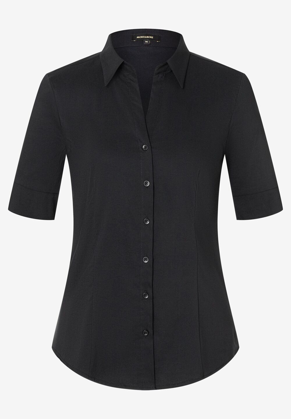 Baumwoll/Stretch Bluse, schwarz, schwarzDetailansicht 2